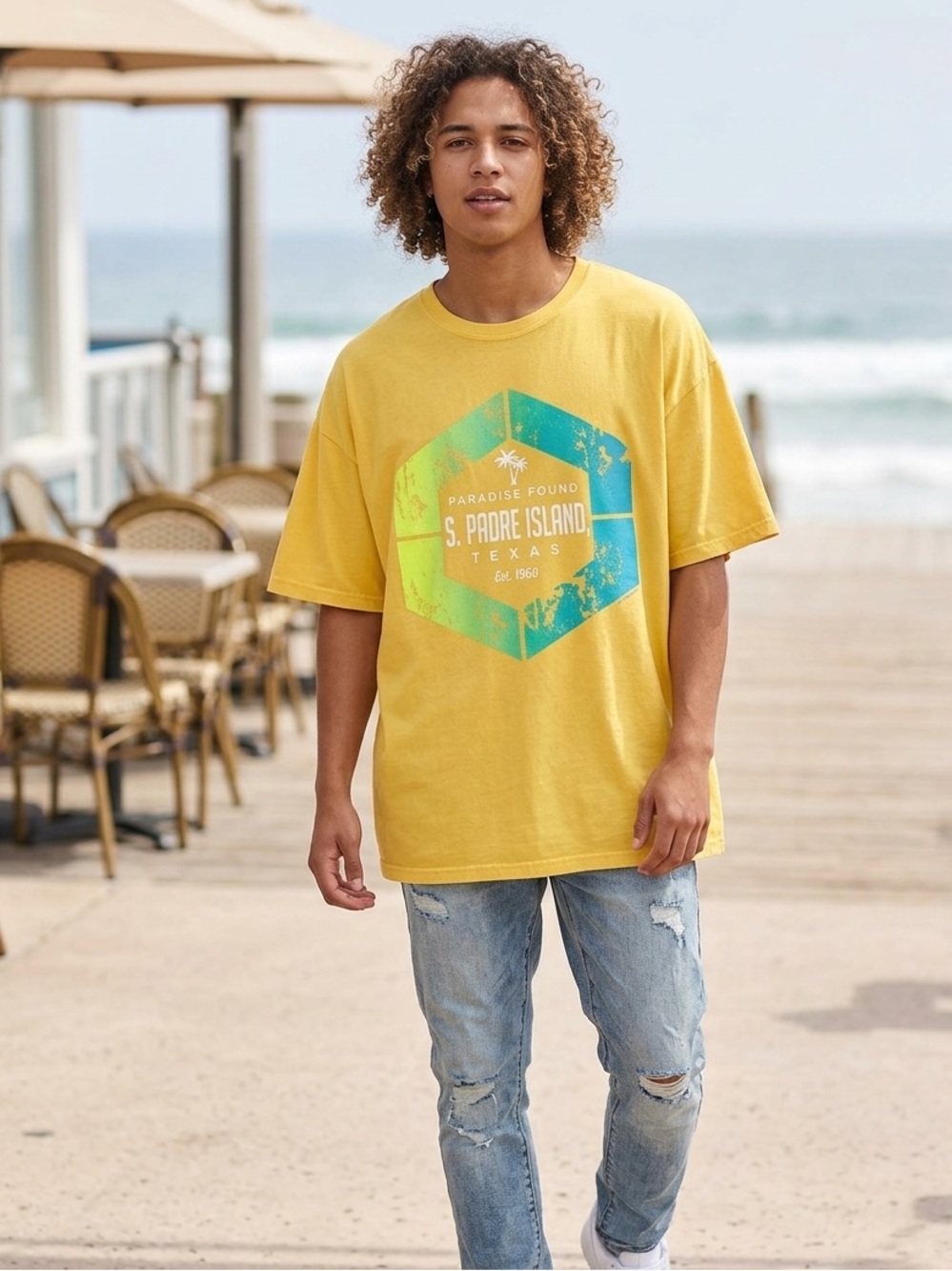 Yellow oversized tee